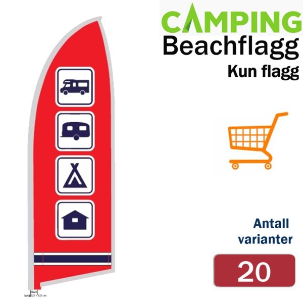 Beachflagg for camping Haifinne (kun flagg)